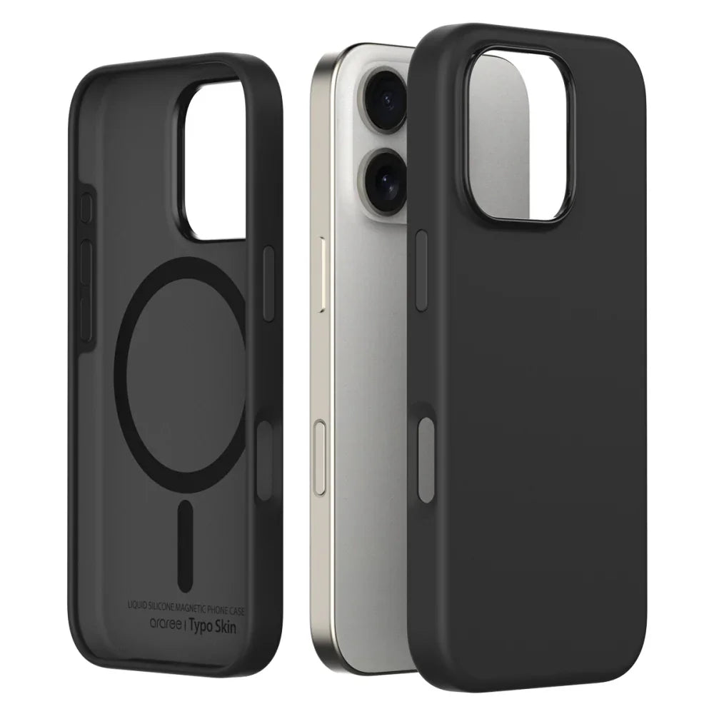 iPhone 16 Pro Max Araree Typo Skin Cover - Black - Tashqila iPhone 16 Pro Max Araree Typo Skin Cover - Black - Tashqila